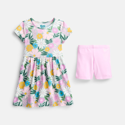 Wonder Nation Girls Play Dress and Bike Short 2-Piece Set