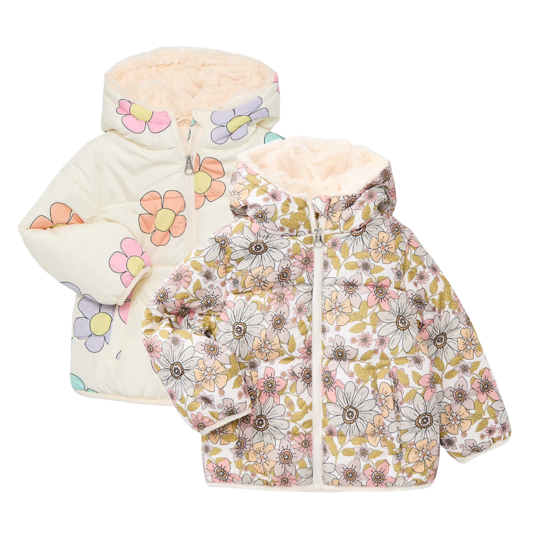 ONLY $11.99 (Reg. $30) Jessica Simpson Toddler Girls Floral Puffer Jacket with Hood at Walmart - at Walmart